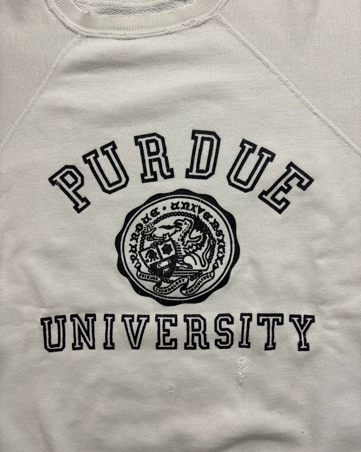60's Vintage "PURDUE UNIVERSITY" 半袖スウェット 三段ラバープリント アーチ ラグラン ヴィンスエ
