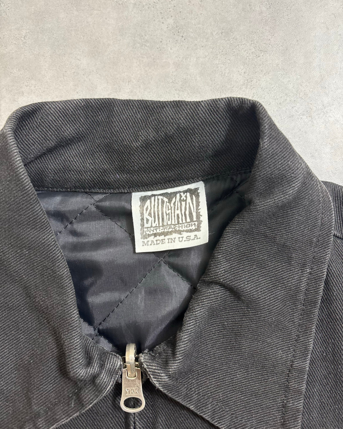 90's BUTTSTAIN ワークジャケット 袖レオパード 表記M USA製 バットステイン オールドスケート