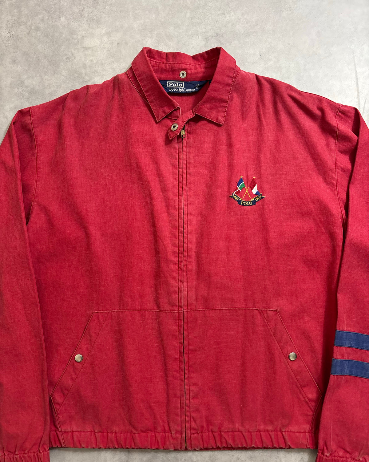 80's Ralph Lauren スウィングトップ クロスフラッグ 表記M ラルフローレン 20周年記念
