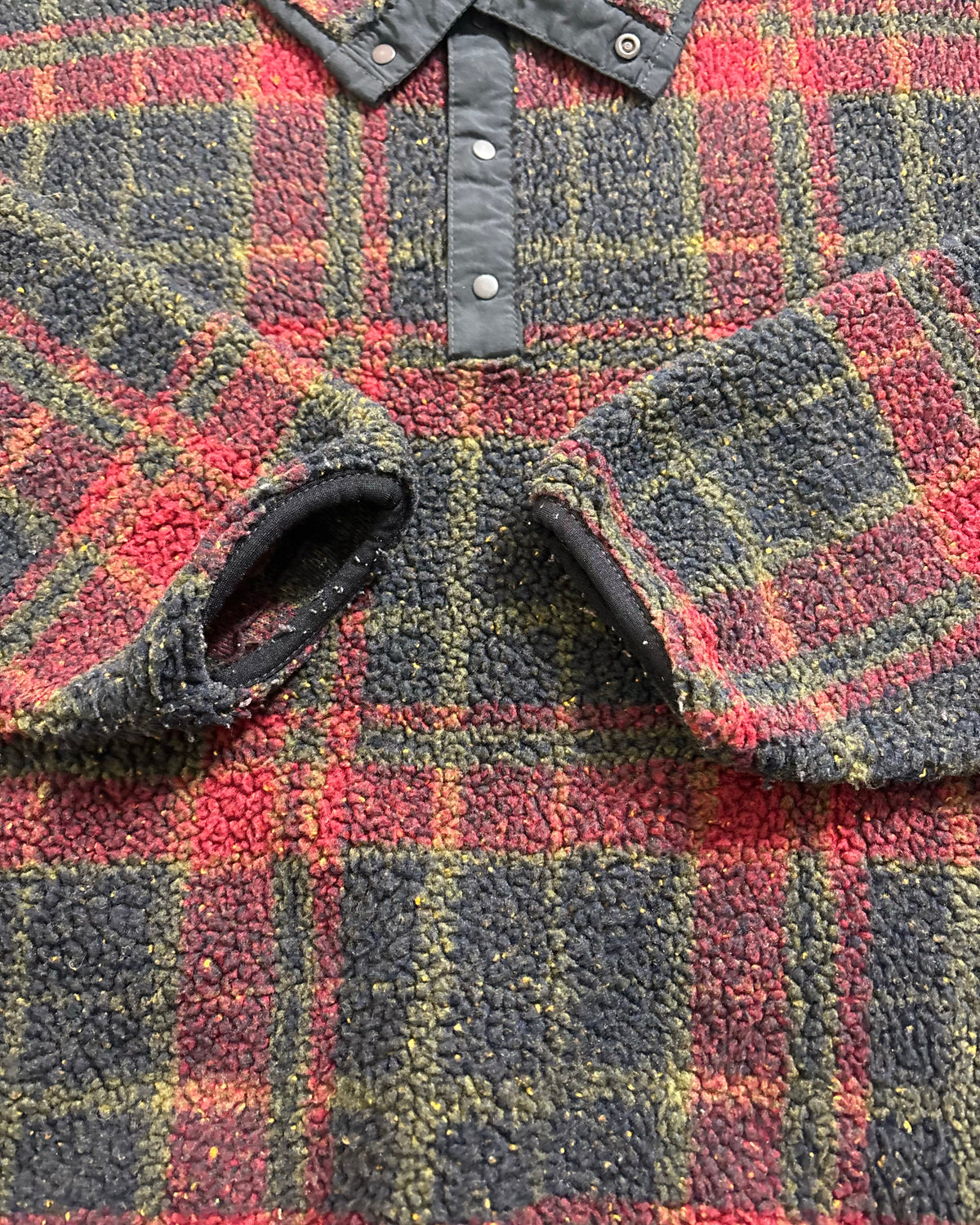 80's~ L.L.Bean "Snap-T" スナッププルオーバー フリース ネイティブ柄 エルエルビーン 前立てナイロン アウトドア