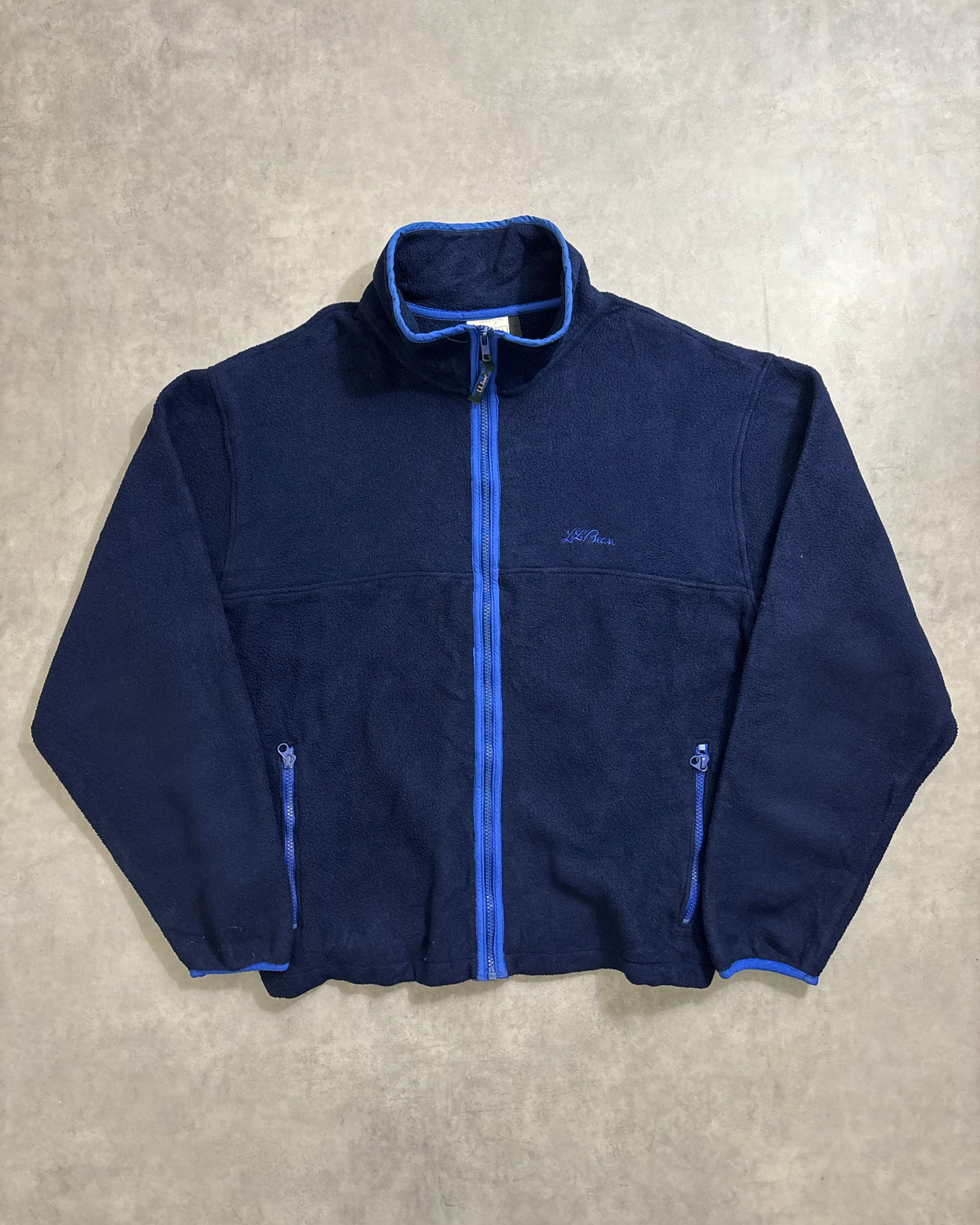 80's~ L.L.Bean フルジップ フリースジャケット 筆記体ロゴ エルエルビーン アウトドア