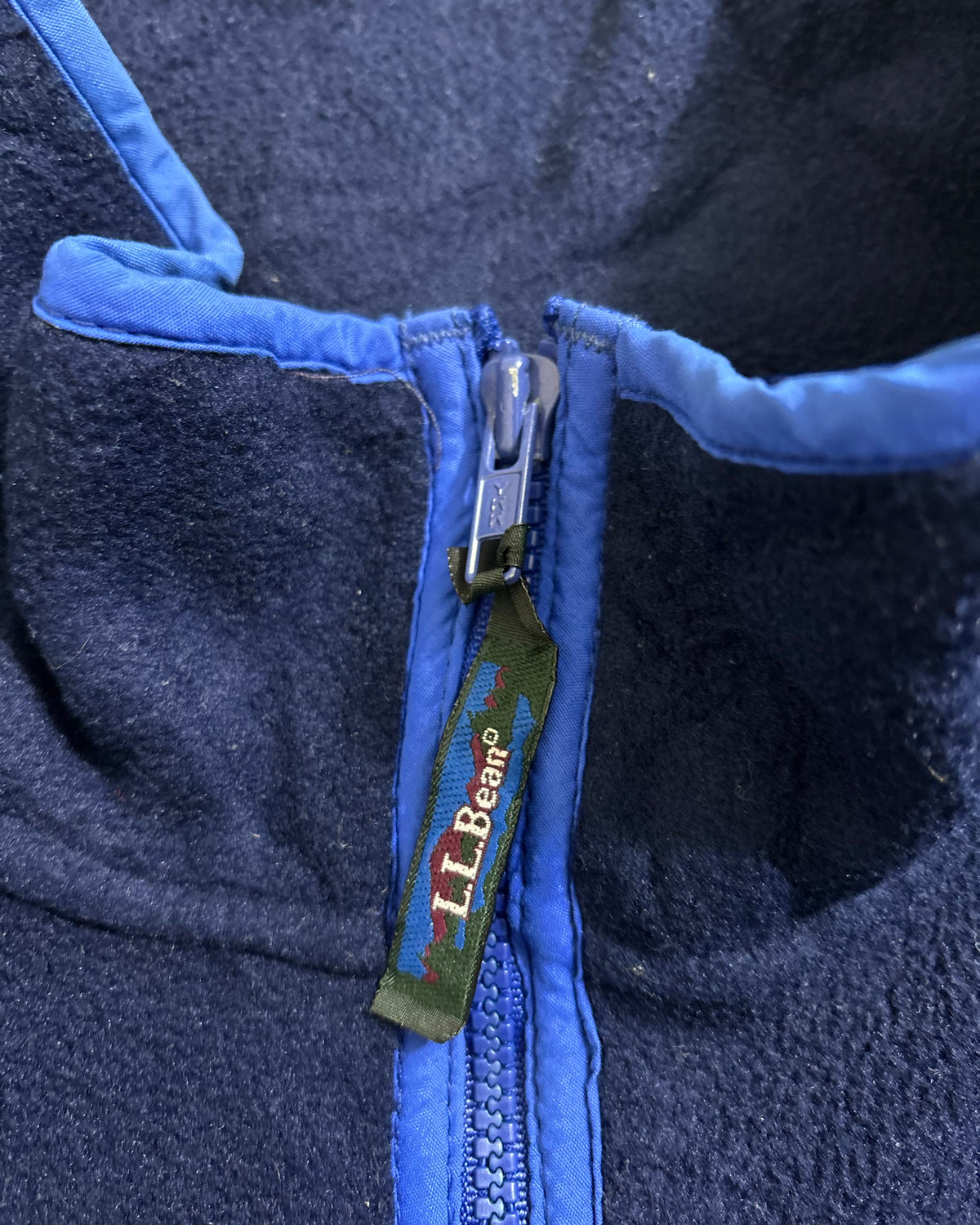 80's~ L.L.Bean フルジップ フリースジャケット 筆記体ロゴ エルエルビーン アウトドア