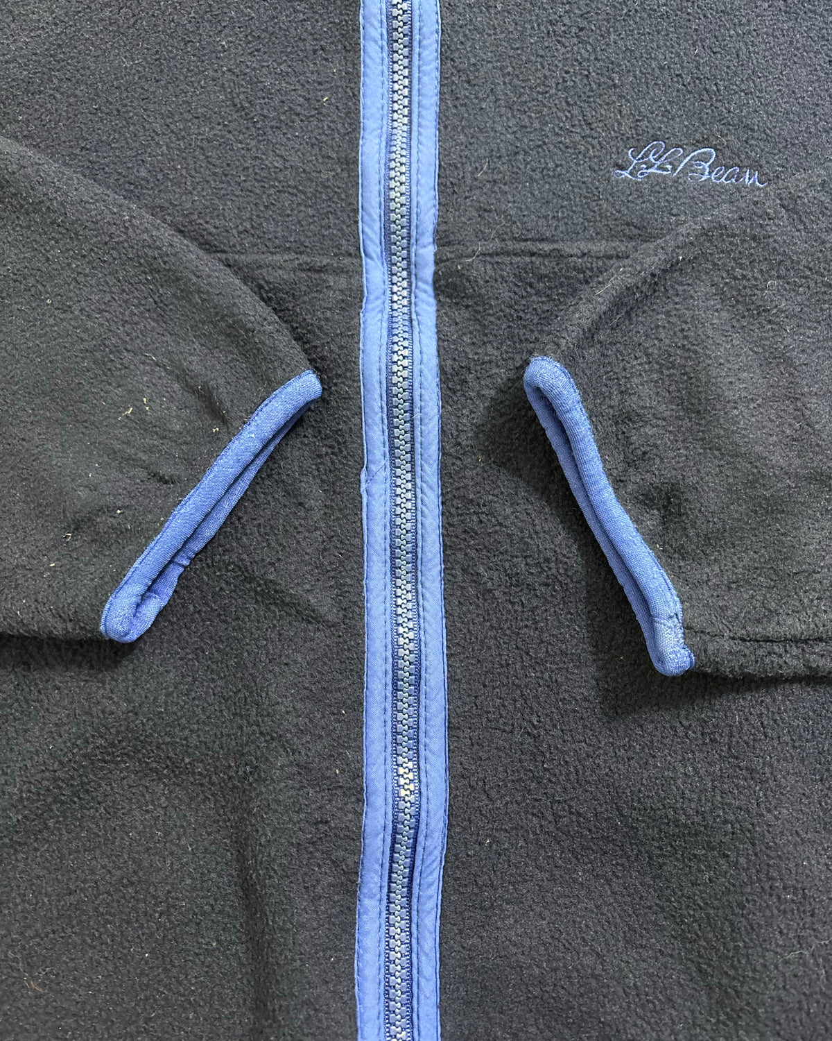 80's~ L.L.Bean フルジップ フリースジャケット 筆記体ロゴ エルエルビーン アウトドア