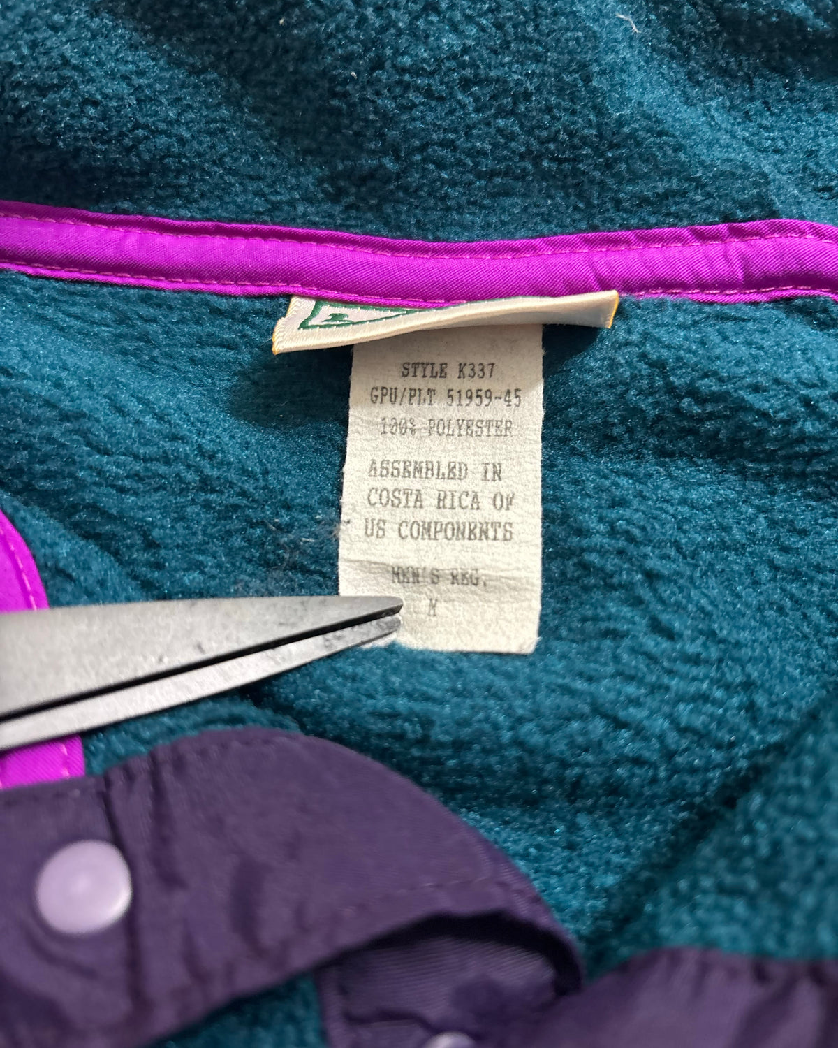 80's~ L.L.Bean "Snap-T" スナッププルオーバー フリース エルエルビーン 前立てナイロン アウトドア