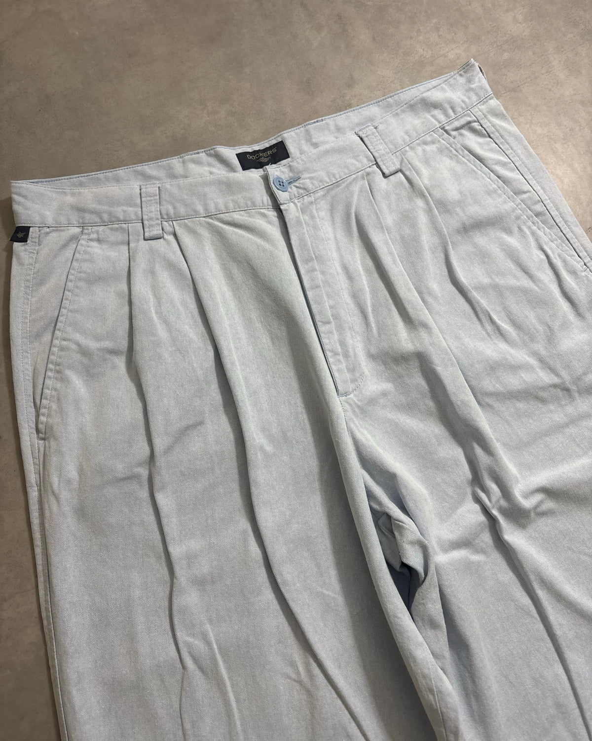 90's DOCKERS シャンブレーパンツ W35 L31 2タック ドッカーズ リーバイス