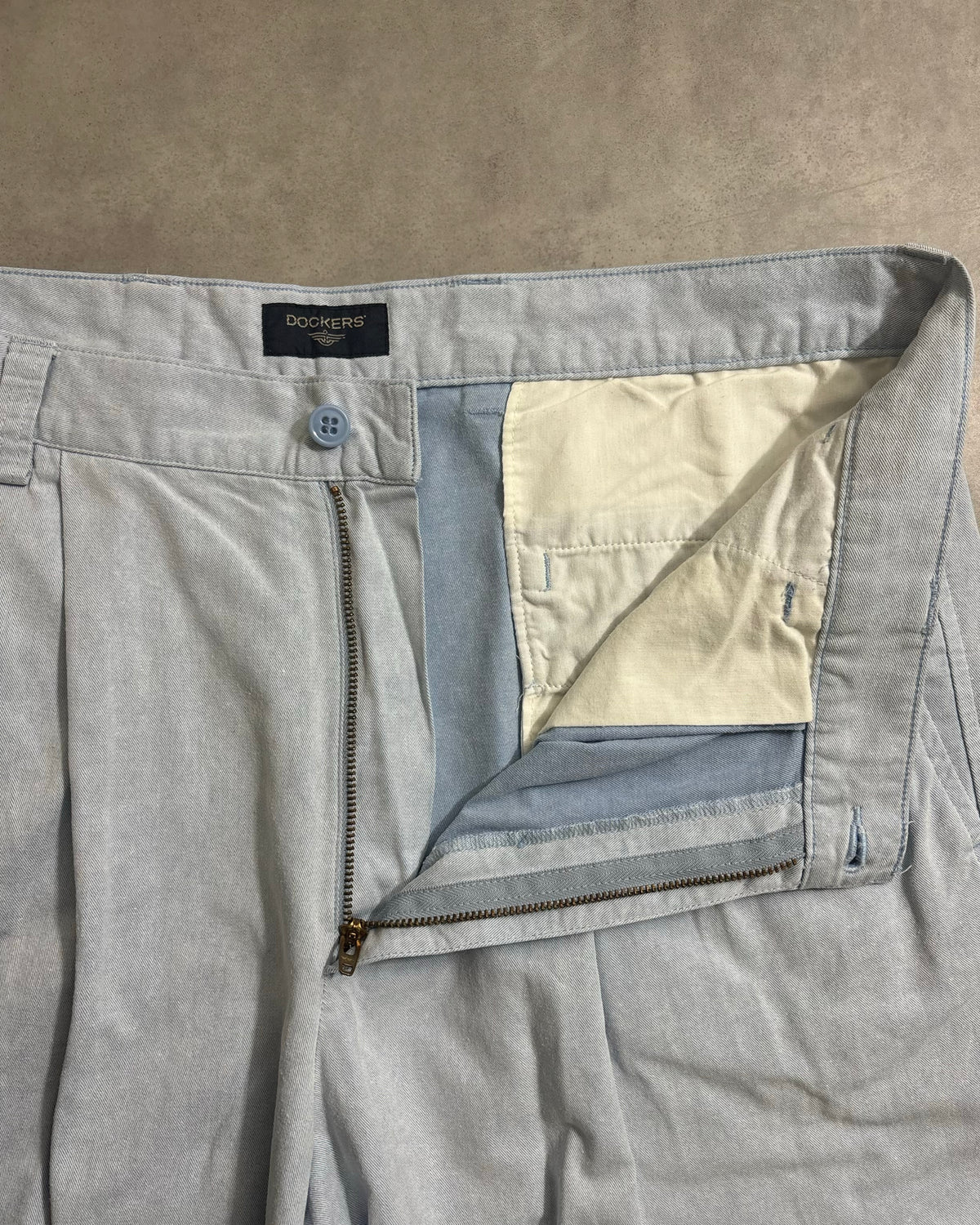 90's DOCKERS シャンブレーパンツ W35 L31 2タック ドッカーズ リーバイス