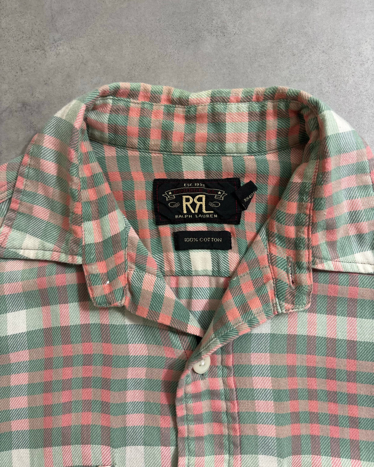 00's RRL ライトネルシャツ マチ付き 表記XS Ralph Lauren ダブルアールエル ラルフローレン