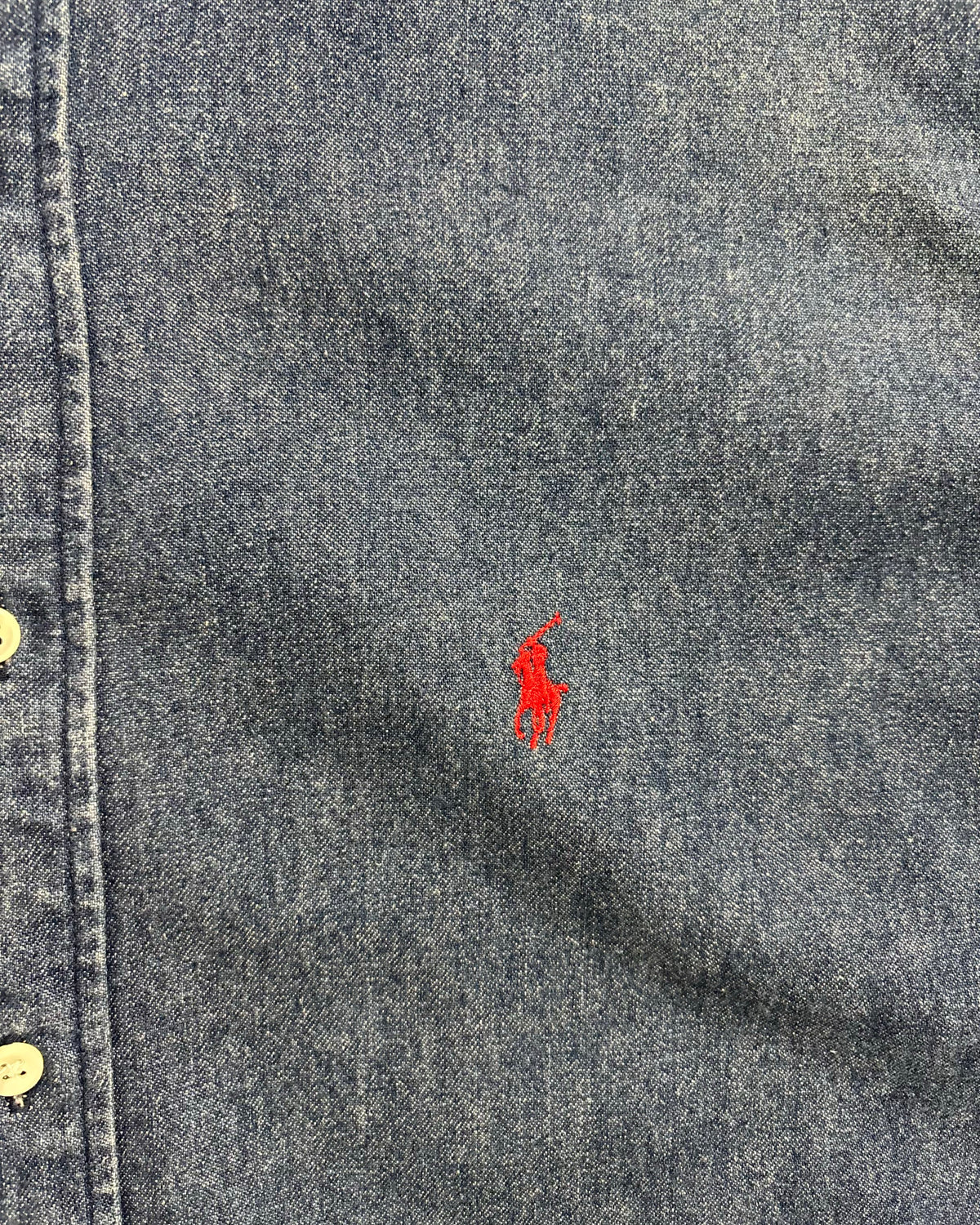 80's~90's POLO COUNTRY デニムシャツ ポニー刺繍 表記L ポロカントリー ラルフローレン