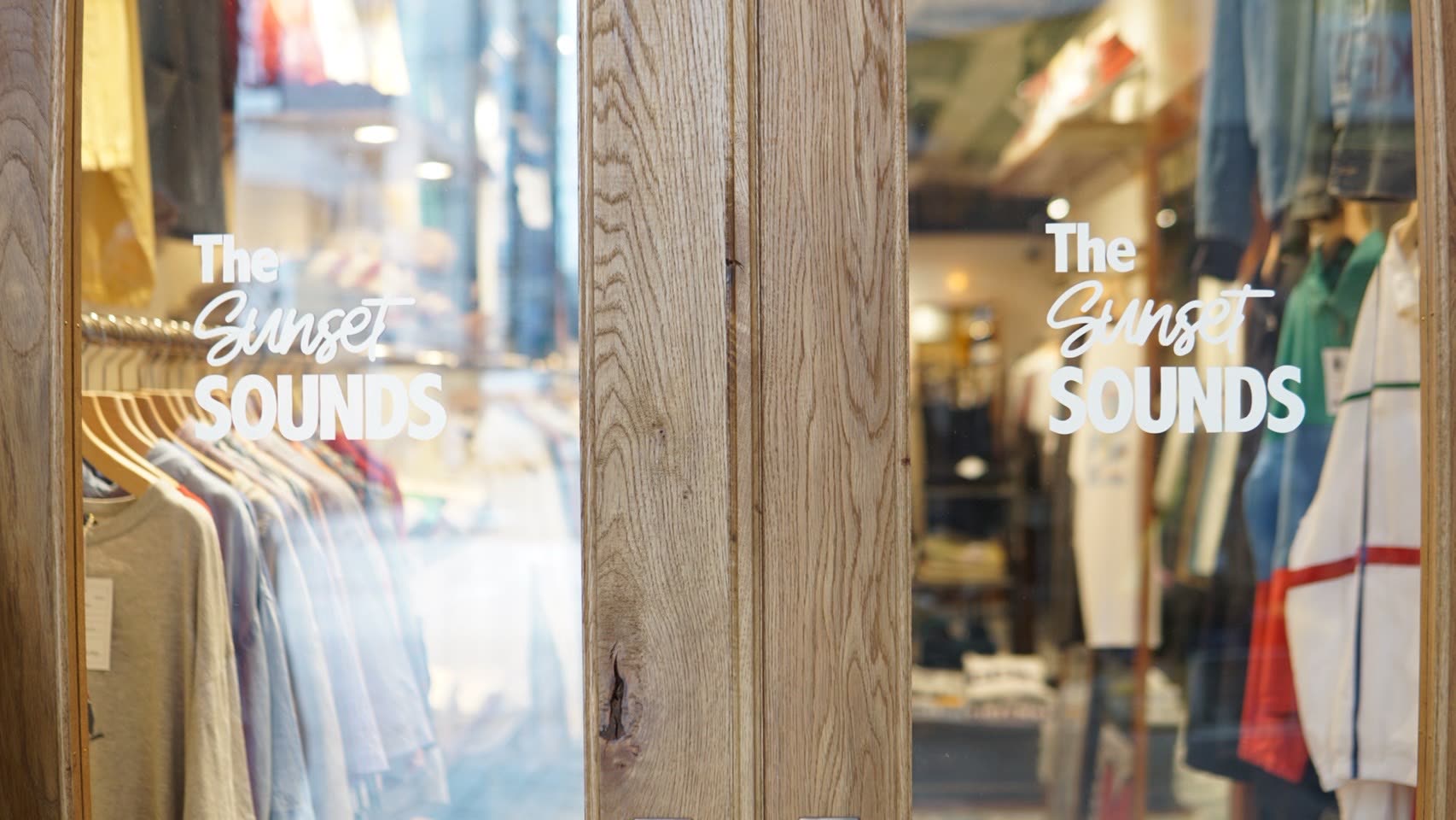 The shop seen through its glass door on Koenji PAL shopping street