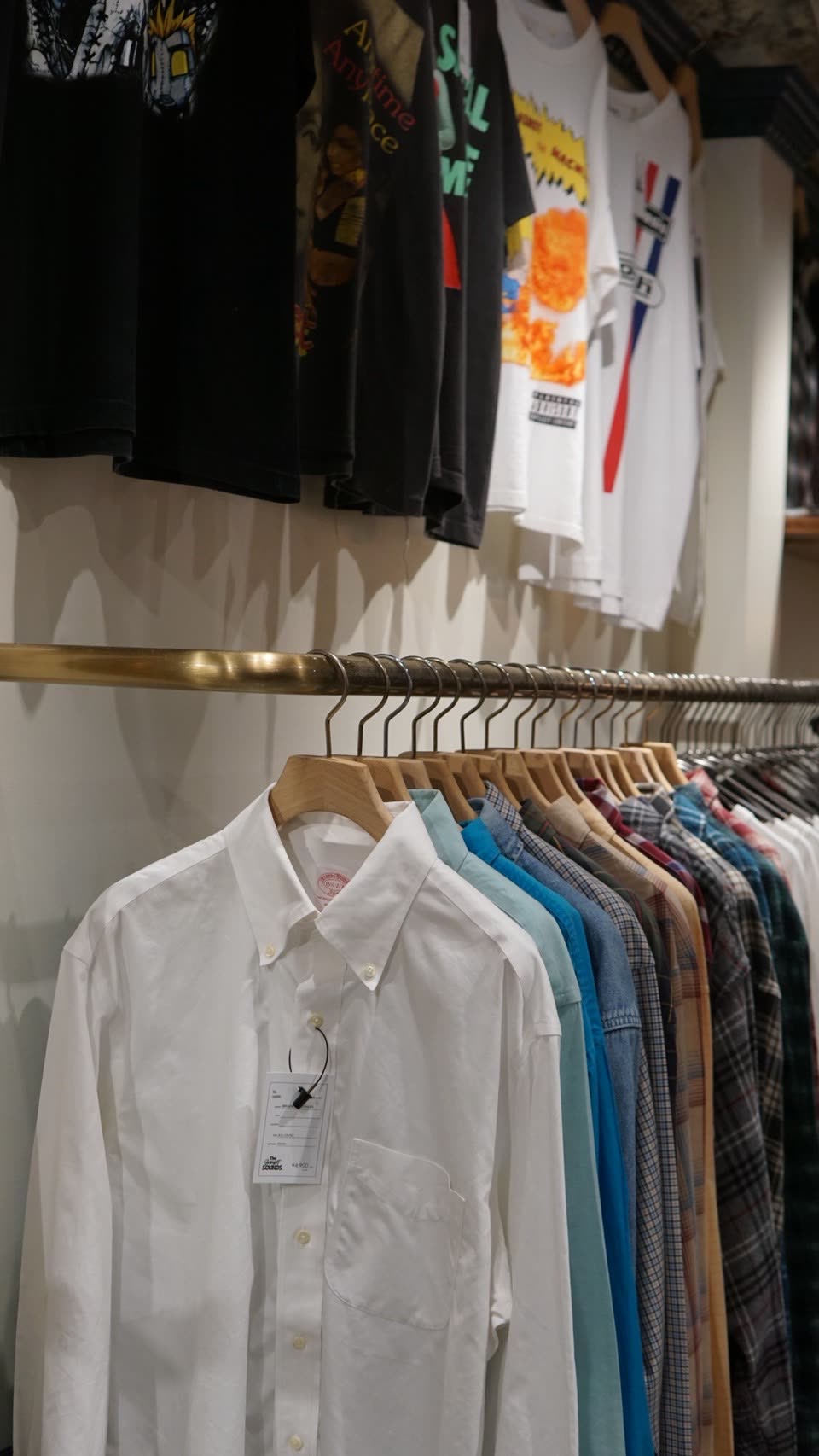 shirt rack in the store